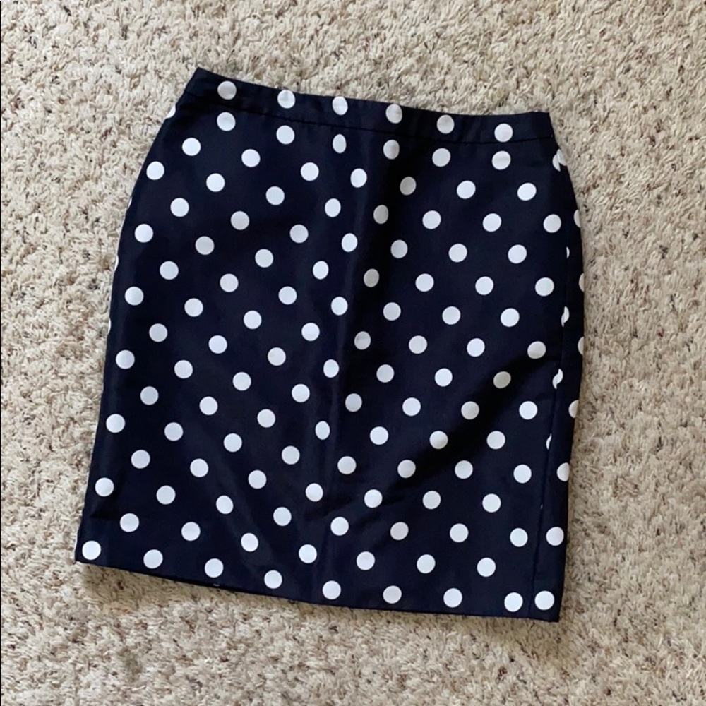 Ann Taylor LOFT polka dot pencil skirt 0P